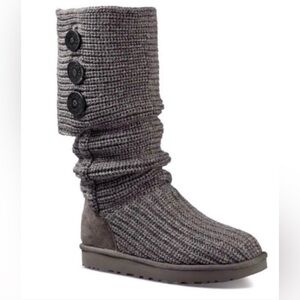 Ugg Gray Knit Button Boots